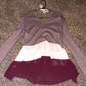 Pink/Maroon Long Sleeved  Shirt